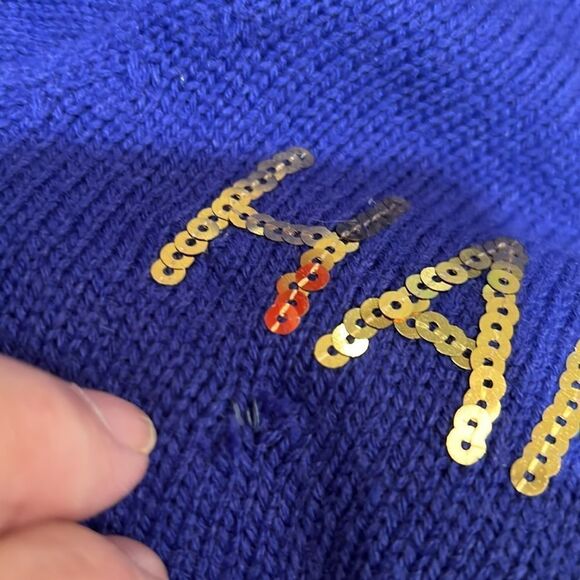 Joe boxer Blue Lama Holiday sequin ugly sweater -l - Picture 11 of 11